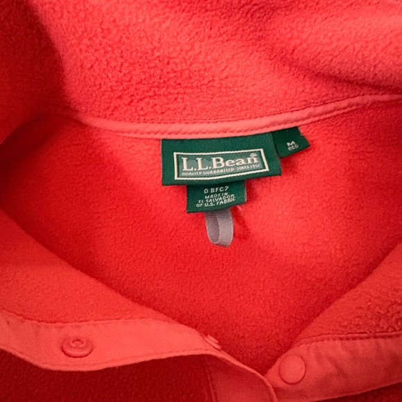 L.L. Bean Vibrant Coral Fleece Jacket - Picture 2 of 4